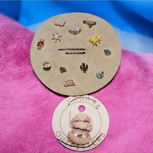NEW Urban Outfitters Cowboy Themed Earrings and Pink Ring Set